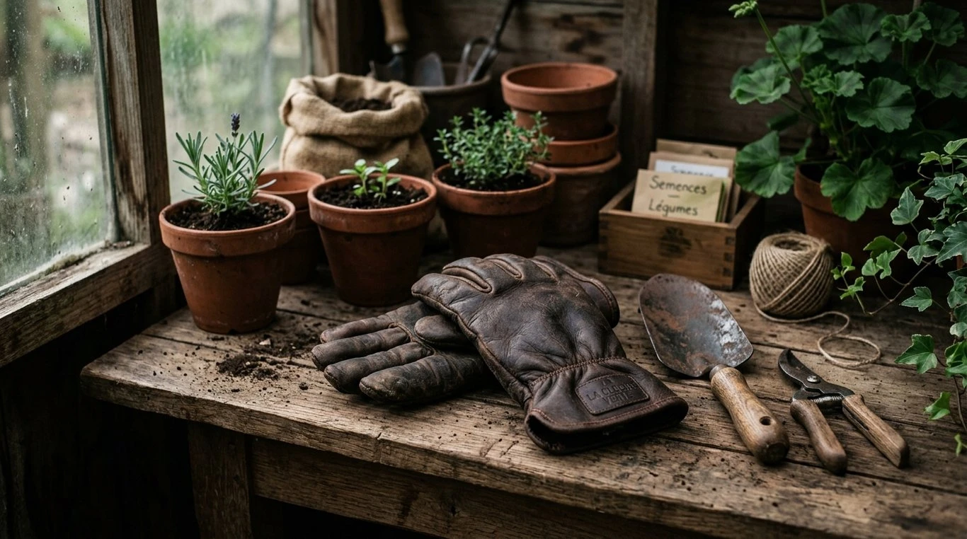 Gants de jardin en cuir